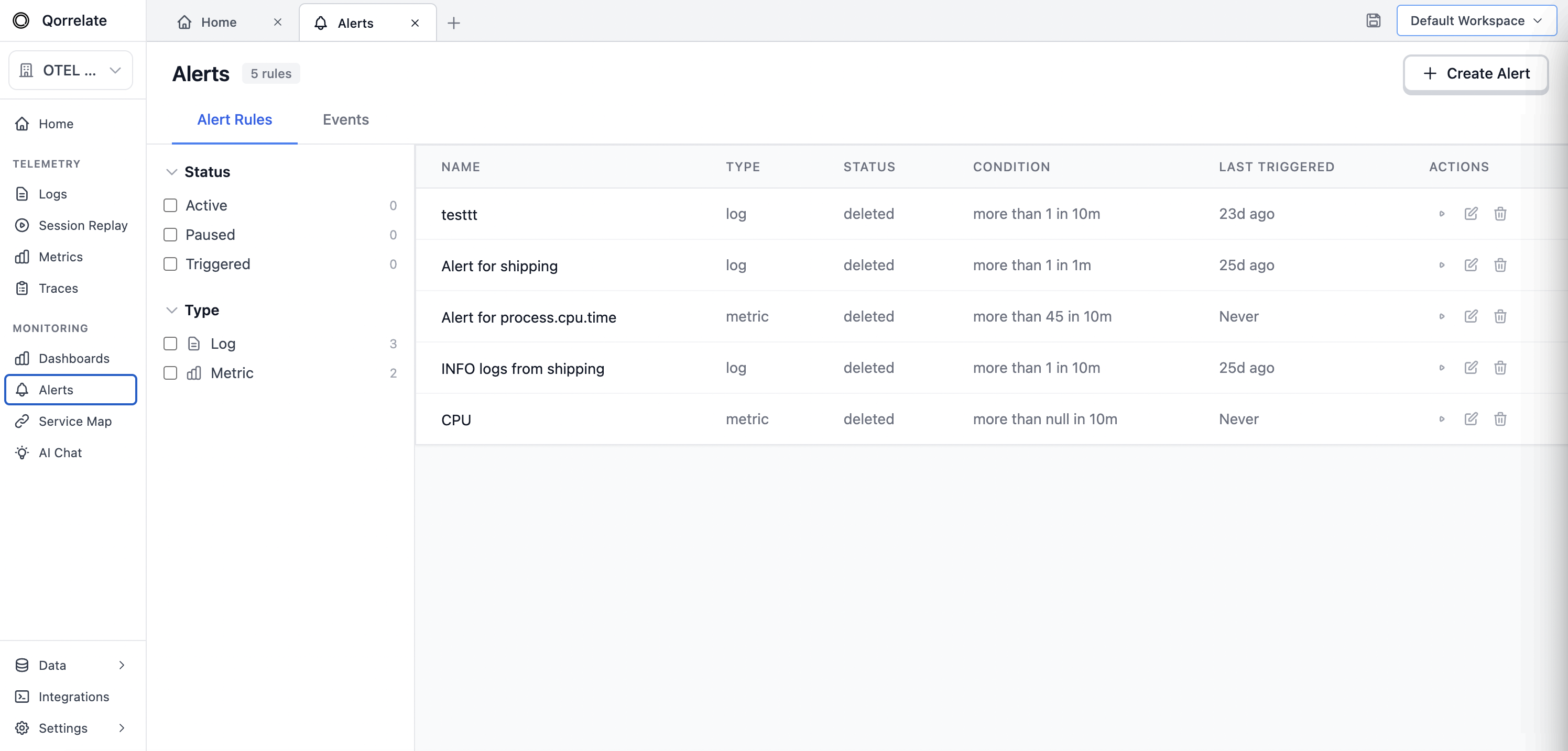 Alert Rules Configuration