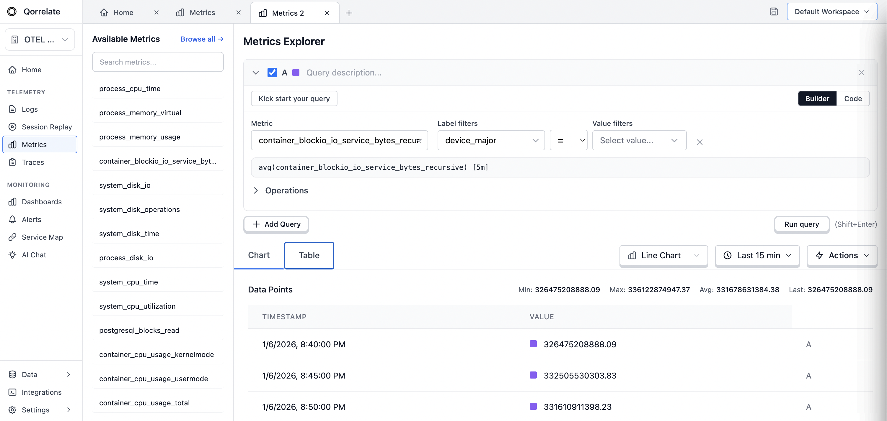 Metrics Query Builder