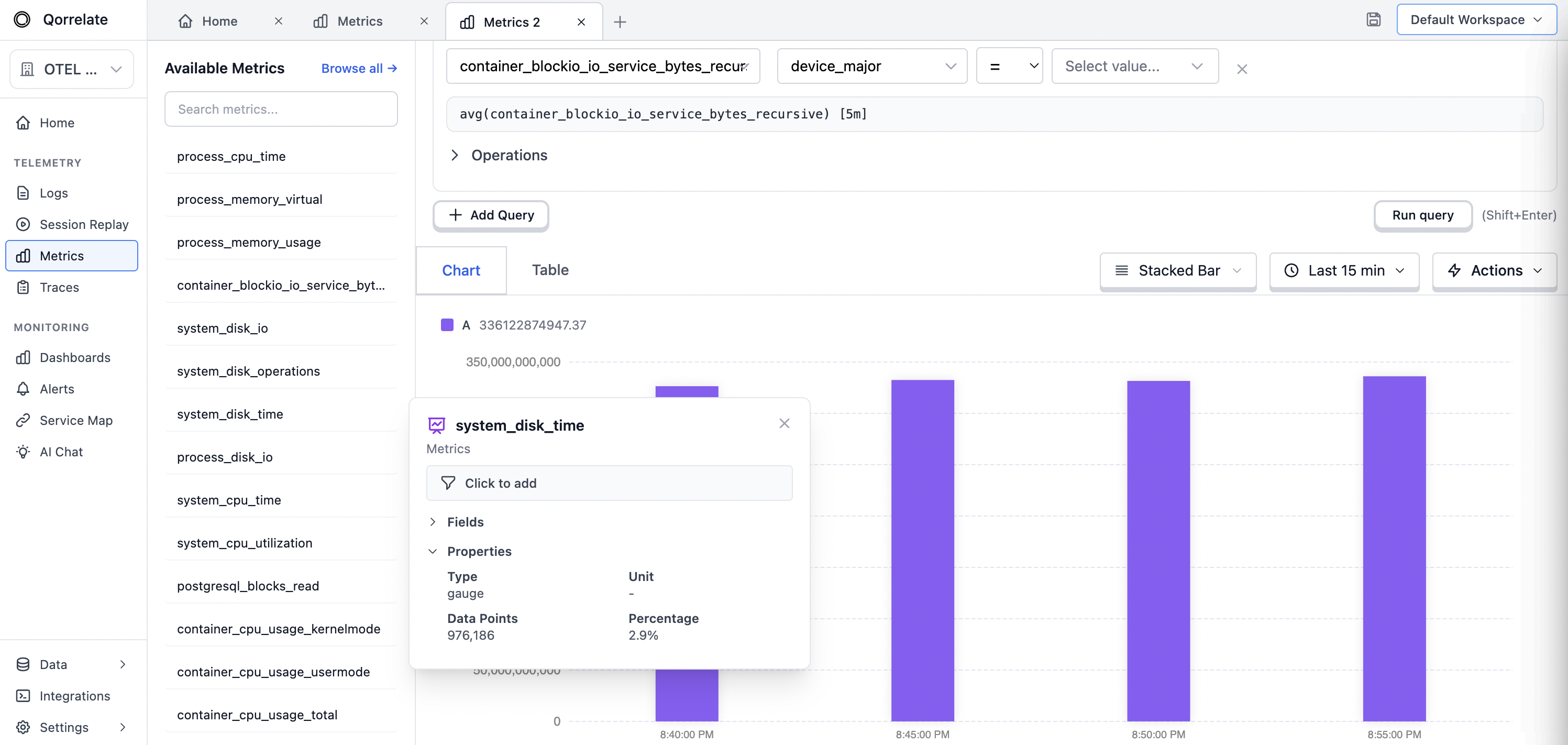 Metrics Explorer Chart View